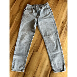 Levis 501 ‘81 Light Wash Pinstripe Premium Tapered High Rise Jeans W29 L31